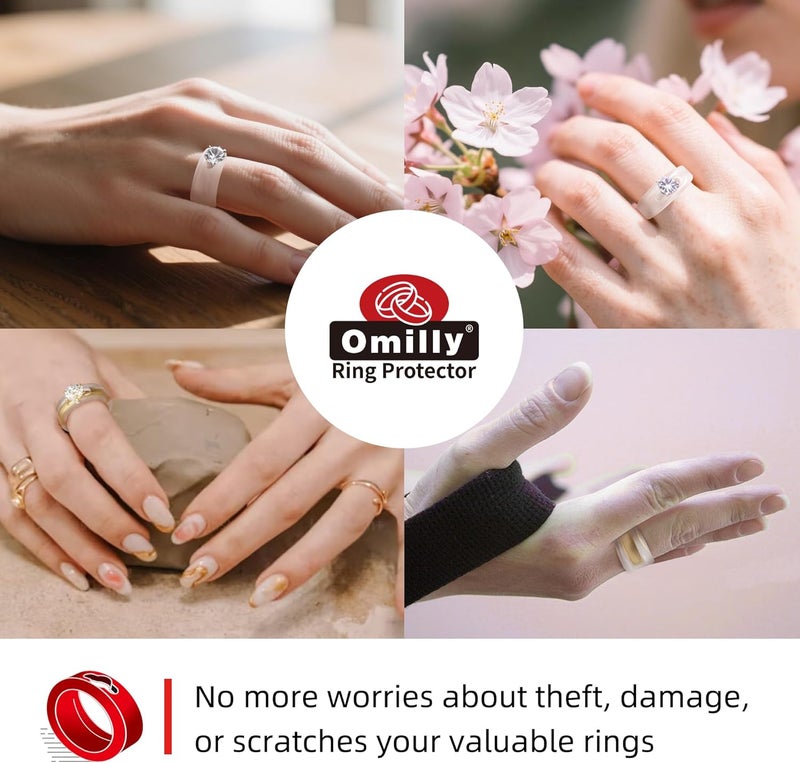 Omilly Silicone Wedding Ring Protector for Gym & Working Out - Ring Band Guards for Men & Women - 3-12mm Width, 2 Sizes, 6-Pack - Non-Slip, Comfort Fit - Image 4